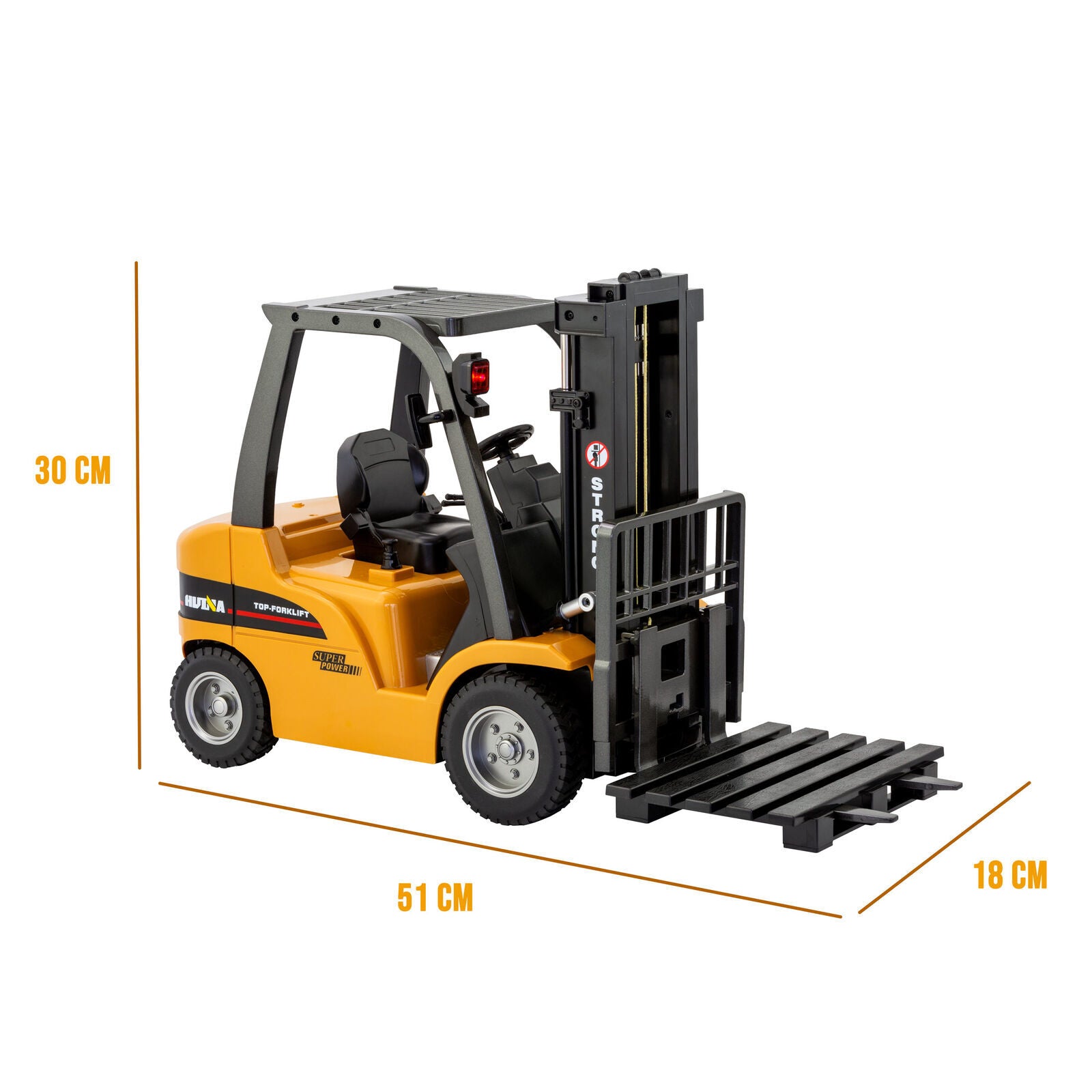 1:10 Scale 2.4G 8-Channel Metal Remote Control Forklift Construction Vehicle with Lifting Function & Sound V196-1577