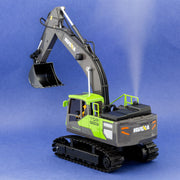 1:18 Scale 13-Channel Alloy Remote Control Excavator Construction Vehicle with Lights, Sound and Steam V196-1661