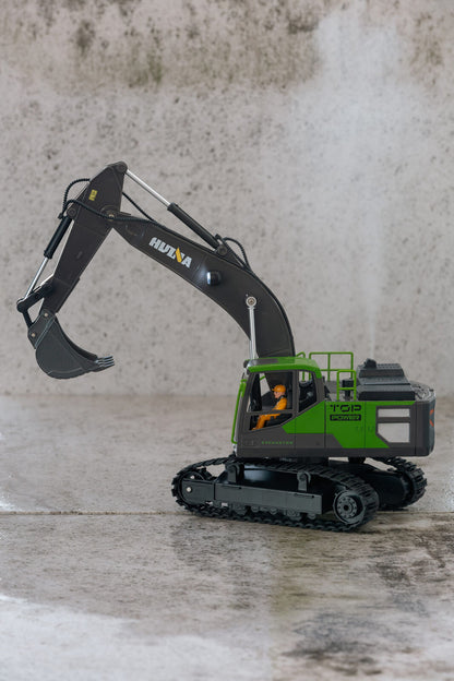1:18 Scale 13-Channel Alloy Remote Control Excavator Construction Vehicle with Lights, Sound and Steam V196-1661