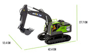 1:18 Scale 13-Channel Alloy Remote Control Excavator Construction Vehicle with Lights, Sound and Steam V196-1661