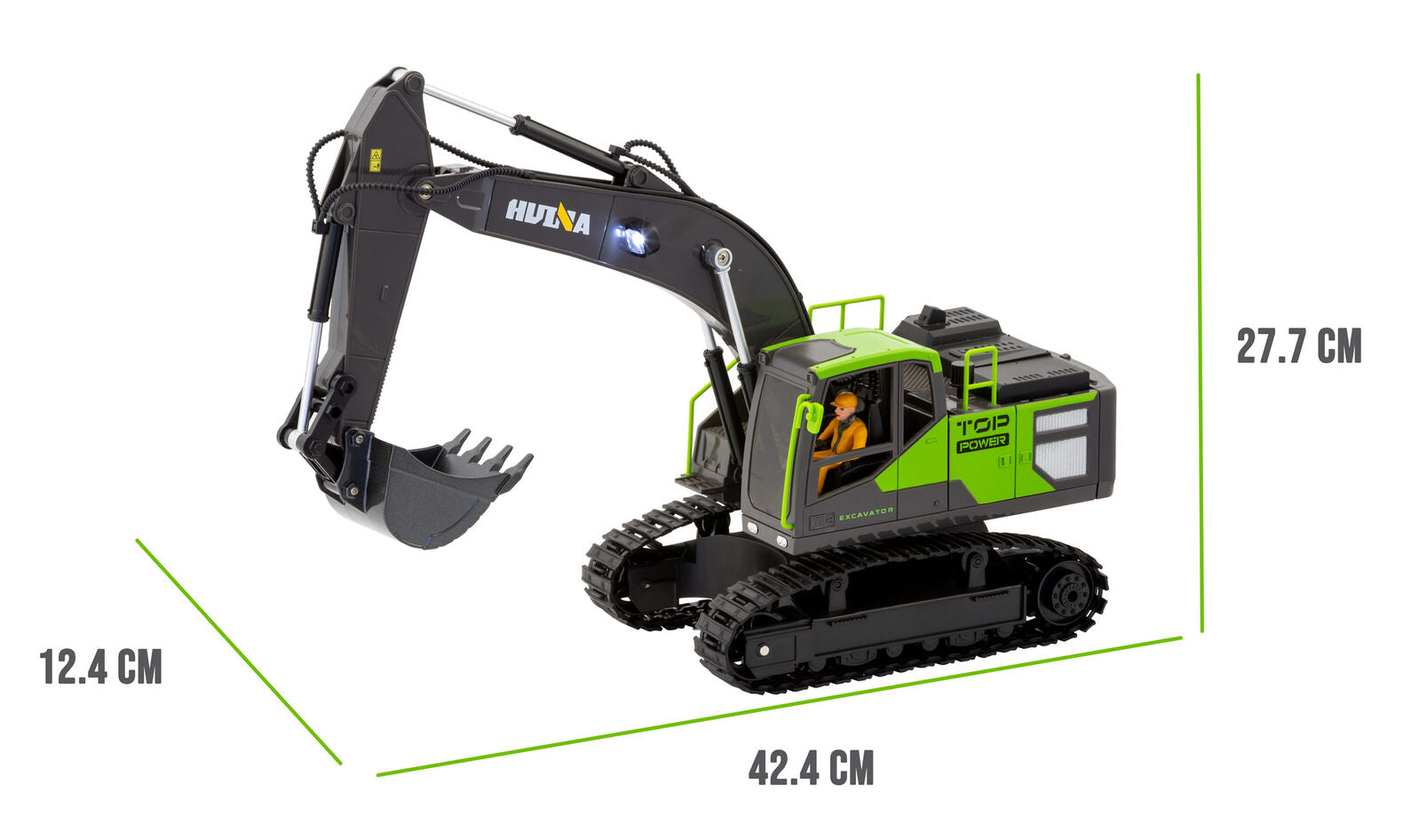 1:18 Scale 13-Channel Alloy Remote Control Excavator Construction Vehicle with Lights, Sound and Steam V196-1661