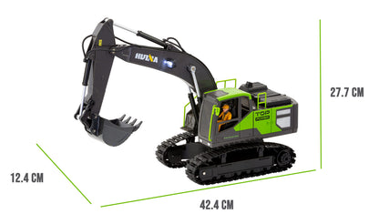 1:18 Scale 13-Channel Alloy Remote Control Excavator Construction Vehicle with Lights, Sound and Steam V196-1661