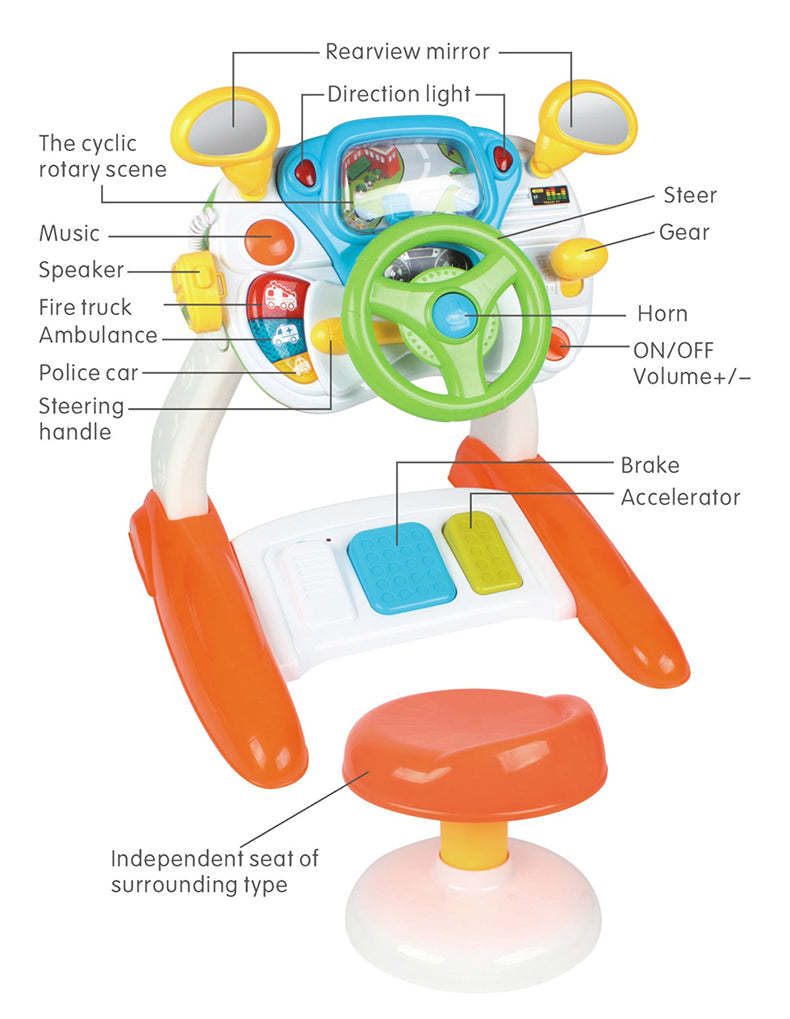 Baby Sensory Play Interactive Driving Simulation with Music and Light V196-1712