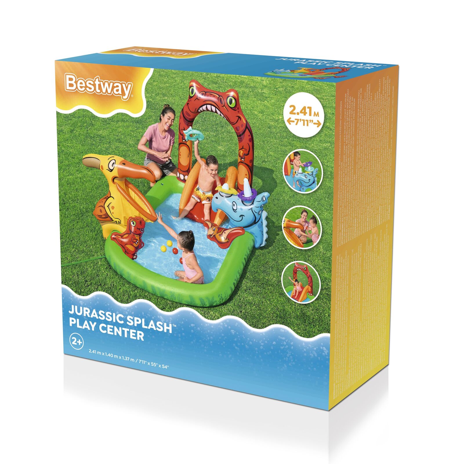 190L Jurassic Splash Water Play Centre, Bright Dinosaur Theme with Slide V196-53160