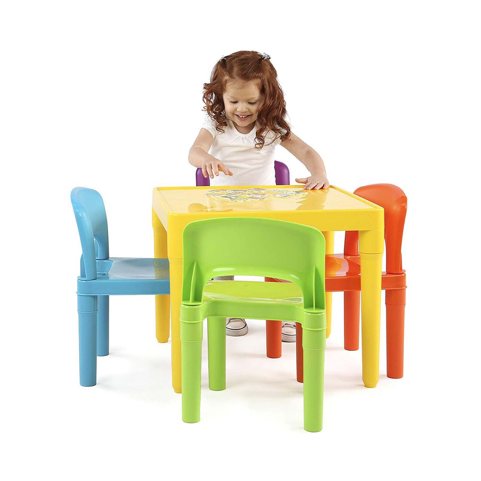 Kids Plastic 5-Piece Table & 4 Chairs Set (Multicoloured) V196-7901