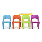 Kids Plastic 5-Piece Table & 4 Chairs Set (Multicoloured) V196-7901