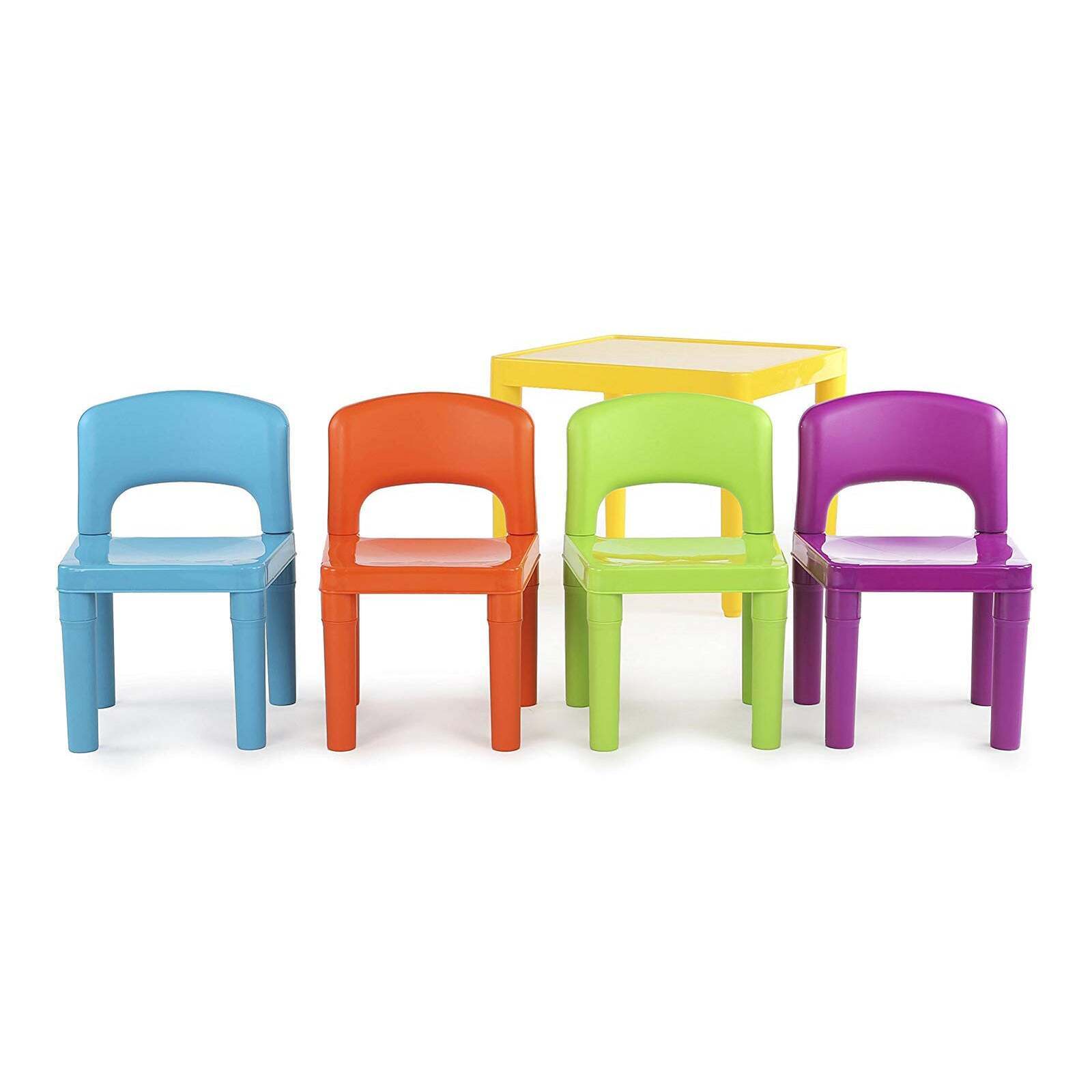 Kids Plastic 5-Piece Table & 4 Chairs Set (Multicoloured) V196-7901