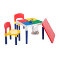 Children's 2-in-1 Building Blocks Table & Chairs Set w/ 100 Blocks V196-8601