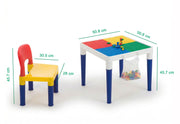 Children's 2-in-1 Building Blocks Table & Chairs Set w/ 100 Blocks V196-8601