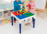 Children's 2-in-1 Building Blocks Table & Chairs Set w/ 100 Blocks V196-8601