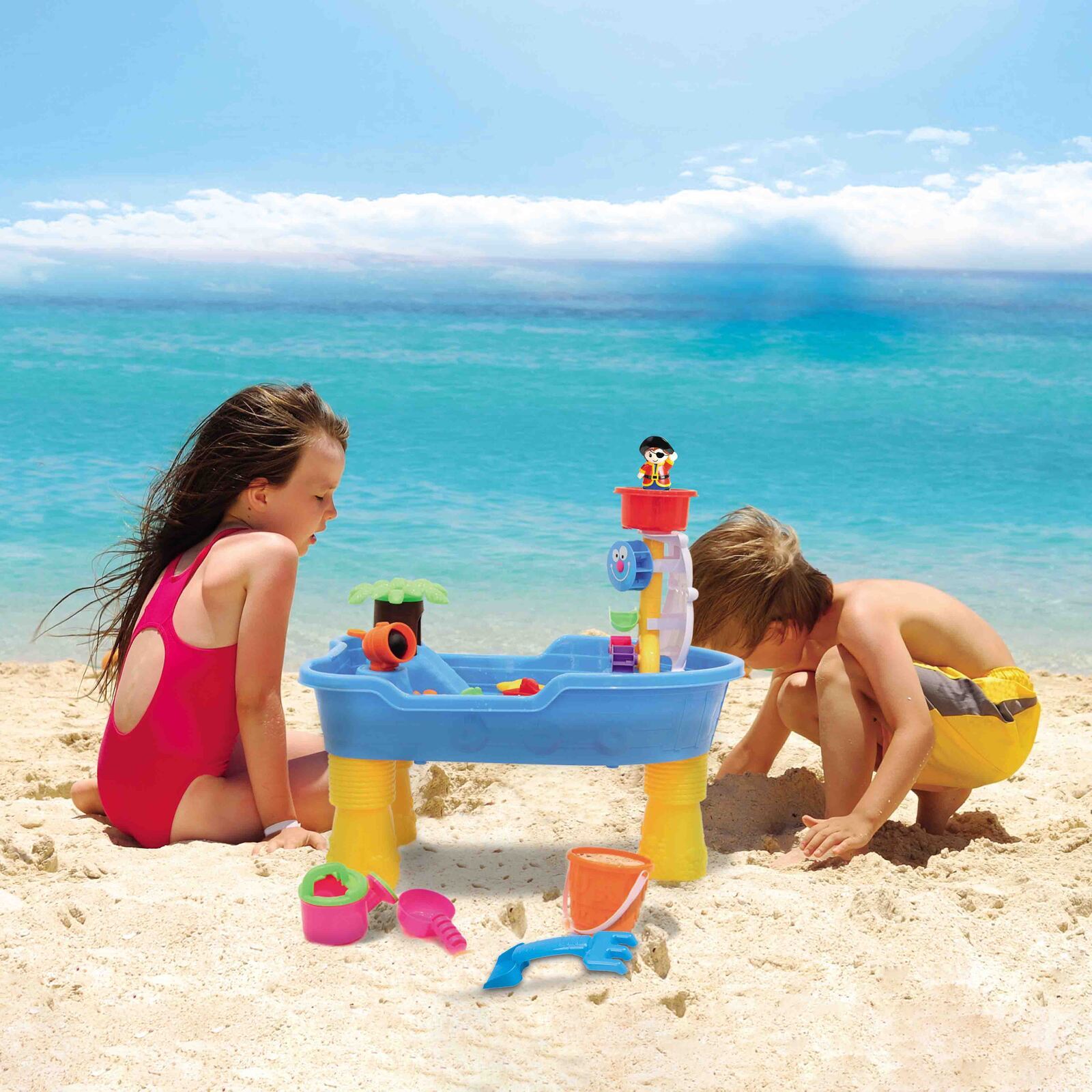Children's Pirate Theme Ship Sand & Water Table for Creative Play V196-8808