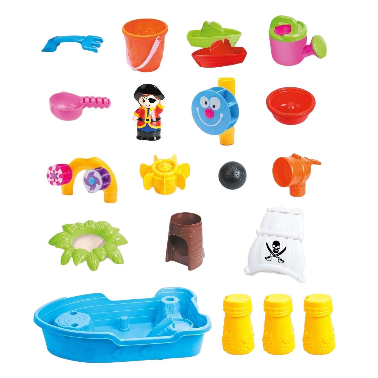 Children's Pirate Theme Ship Sand & Water Table for Creative Play V196-8808