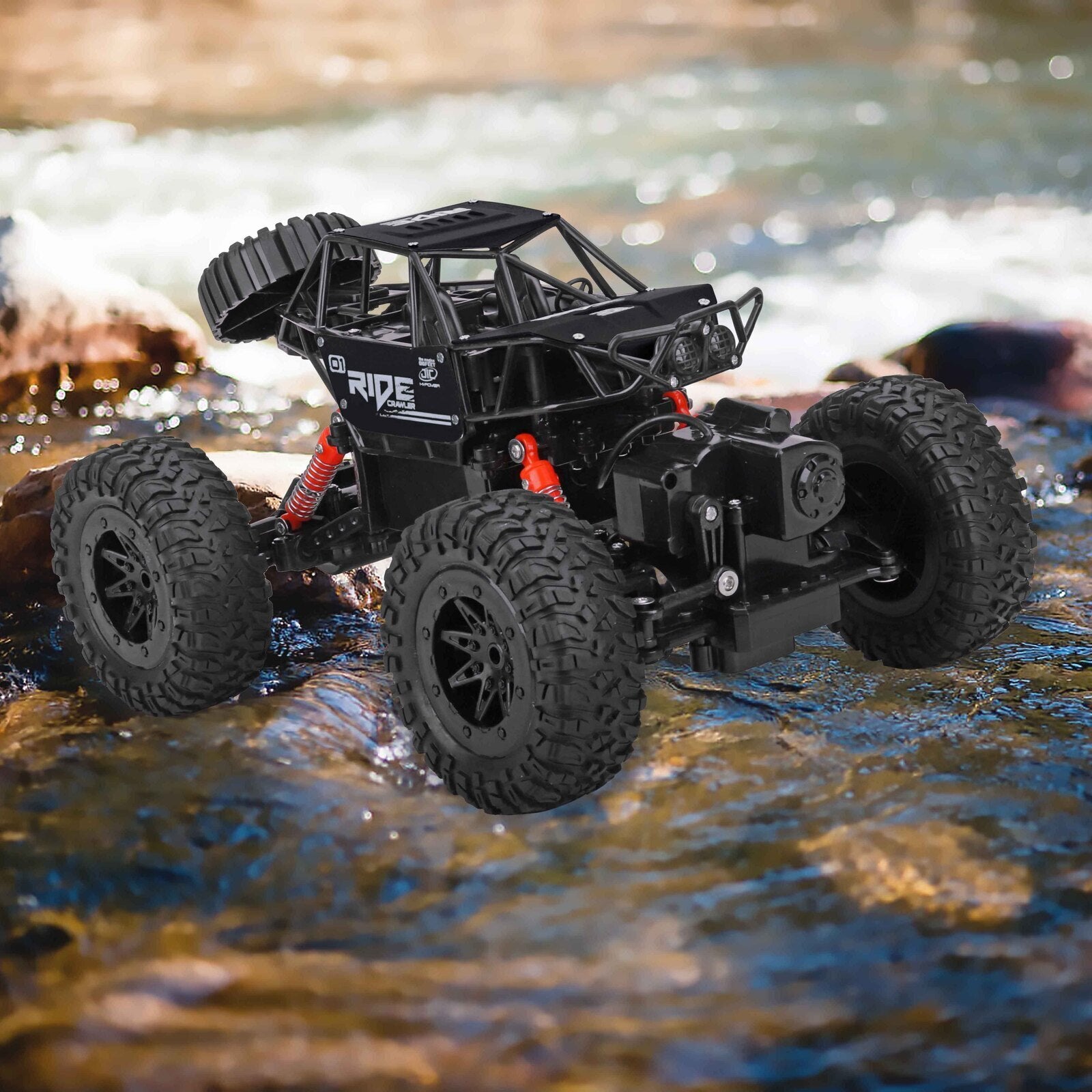 Remote Control Waterproof Amphibious Car (Black) - For All Terrains V196-AC220B_K