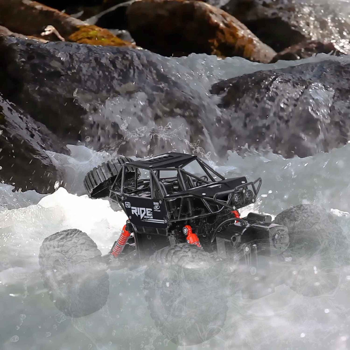 Remote Control Waterproof Amphibious Car (Black) - For All Terrains V196-AC220B_K
