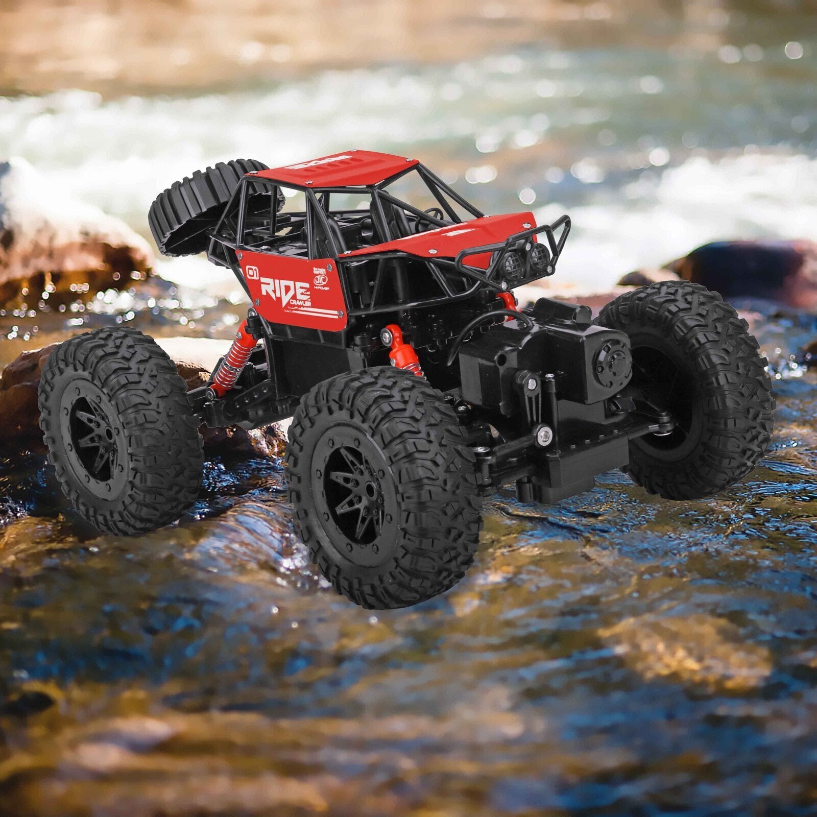 Remote Control Waterproof Amphibious Car (Red) - For All Terrains V196-AC220R_K