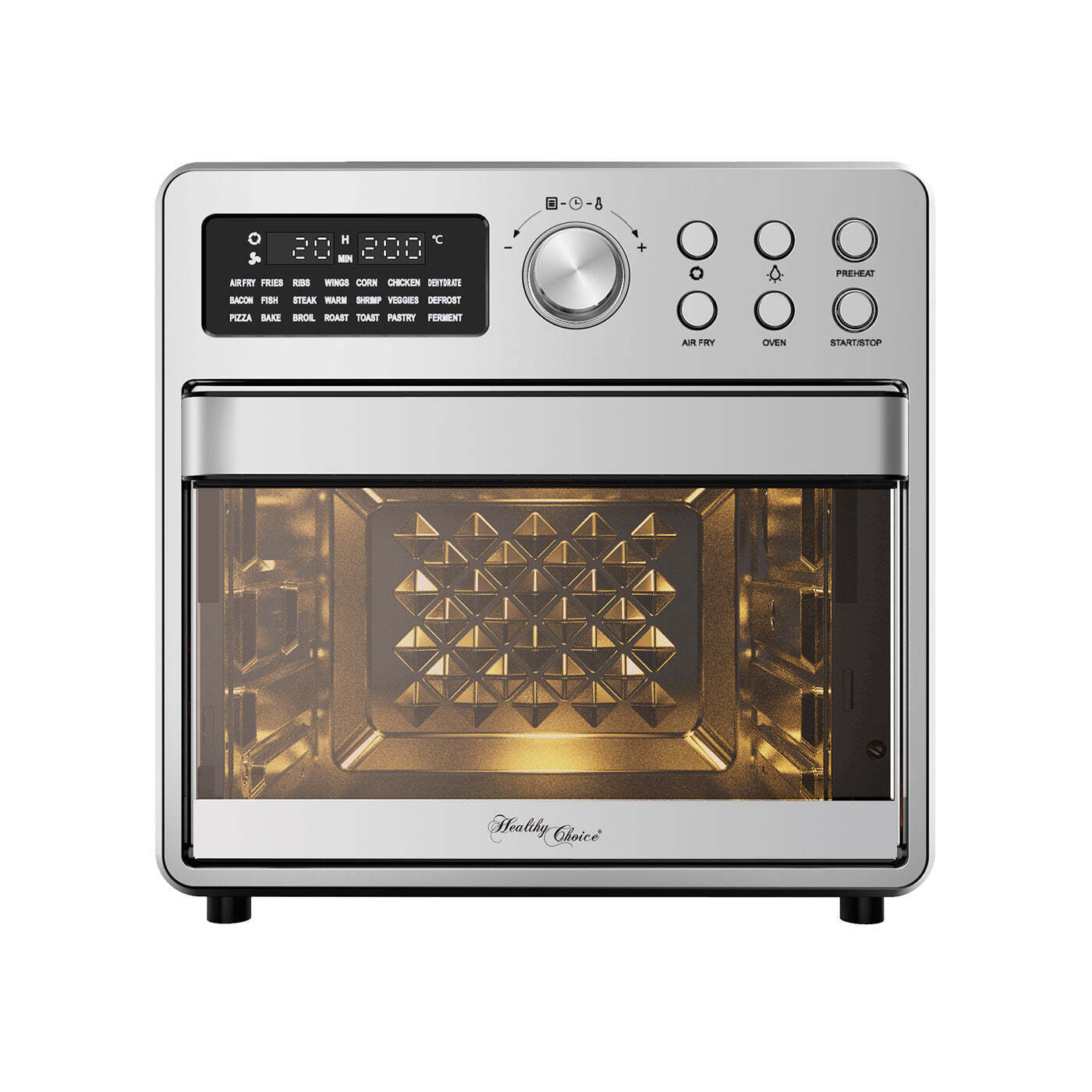 16L Stainless Steel Air Fryer Convection Oven with Dual-Heating V196-AF1600
