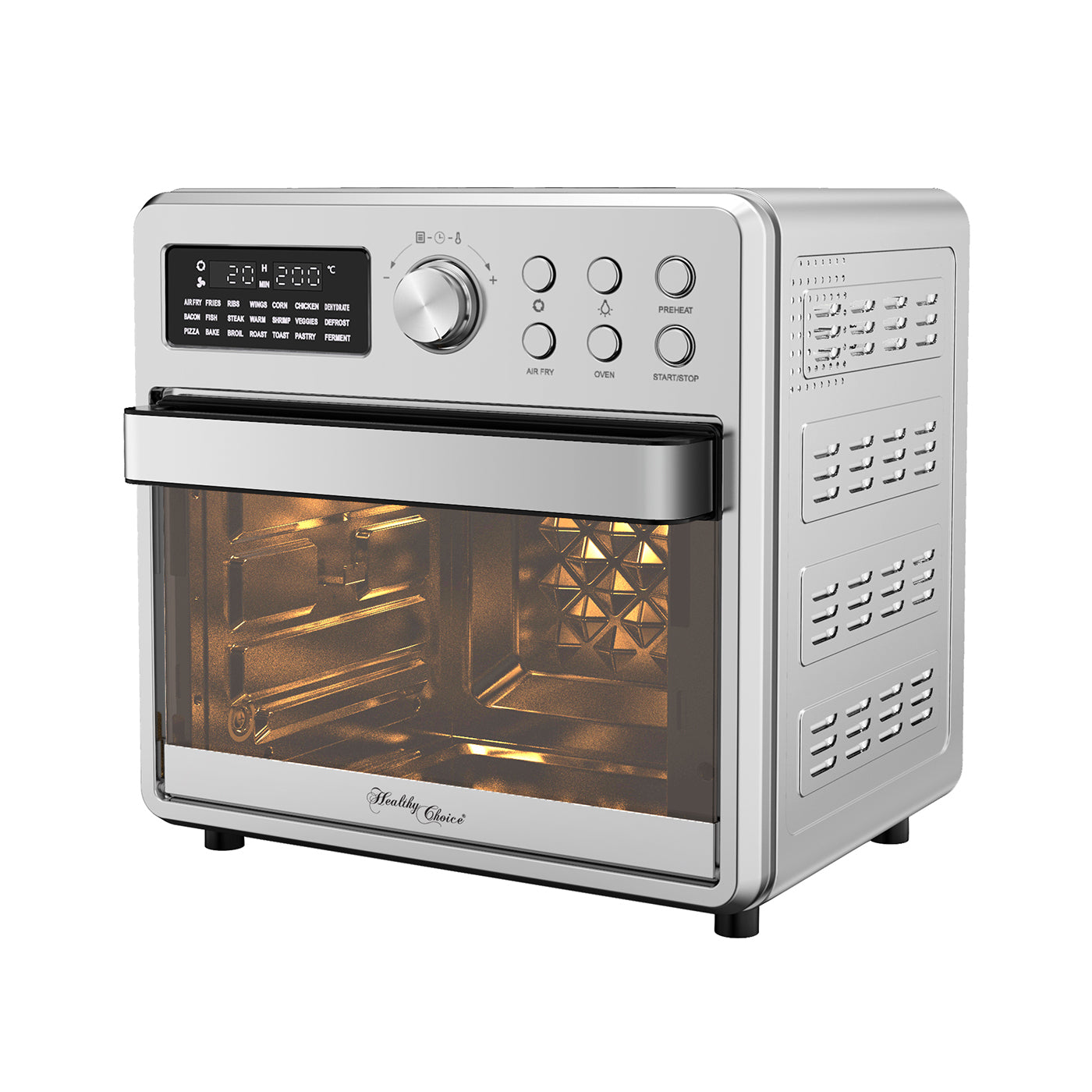 16L Stainless Steel Air Fryer Convection Oven with Dual-Heating V196-AF1600