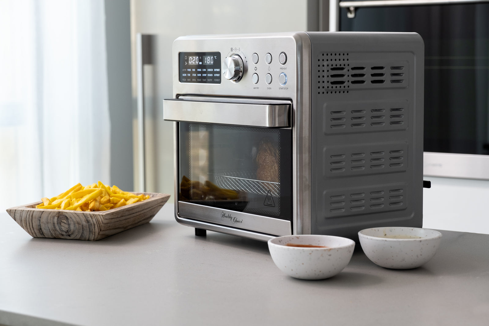 16L Stainless Steel Air Fryer Convection Oven with Dual-Heating V196-AF1600