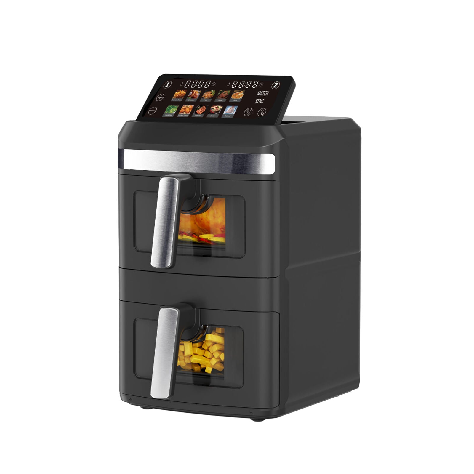 13L Dual Zone 2300W Double Stack Air Fryer with Foldable Top Display V196-AFDZ1250