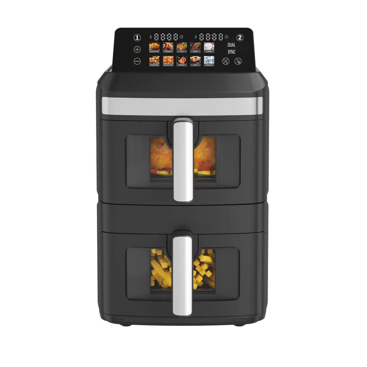 13L Dual Zone 2300W Double Stack Air Fryer with Foldable Top Display V196-AFDZ1250
