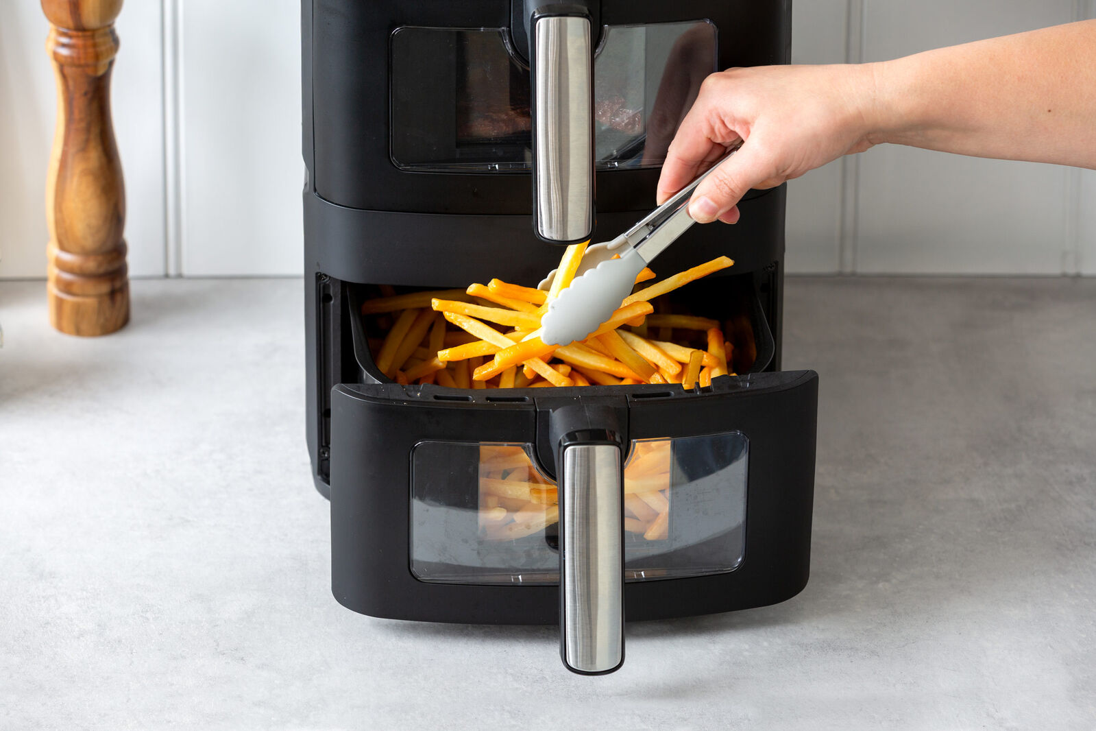 13L Dual Zone 2300W Double Stack Air Fryer with Foldable Top Display V196-AFDZ1250