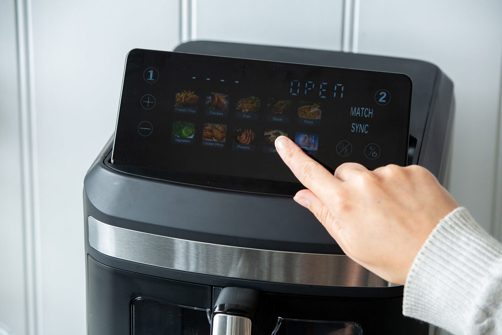 13L Dual Zone 2300W Double Stack Air Fryer with Foldable Top Display V196-AFDZ1250