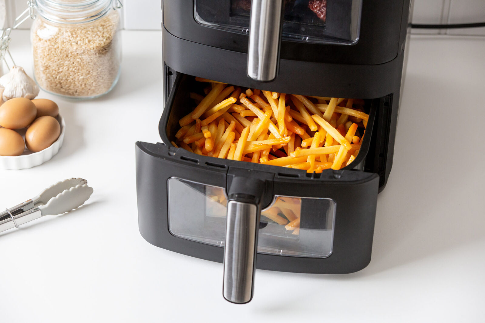 13L Dual Zone 2300W Double Stack Air Fryer with Foldable Top Display V196-AFDZ1250