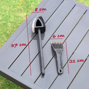 Stainless Steel BBQ Brush and Scraper Blade V196-BBQ19