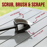 Stainless Steel BBQ Brush and Scraper Blade V196-BBQ19