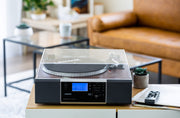 Vinyl Turntable Speaker with Bluetooth: Radio, CDs, Records, AUX & More V196-BCD120