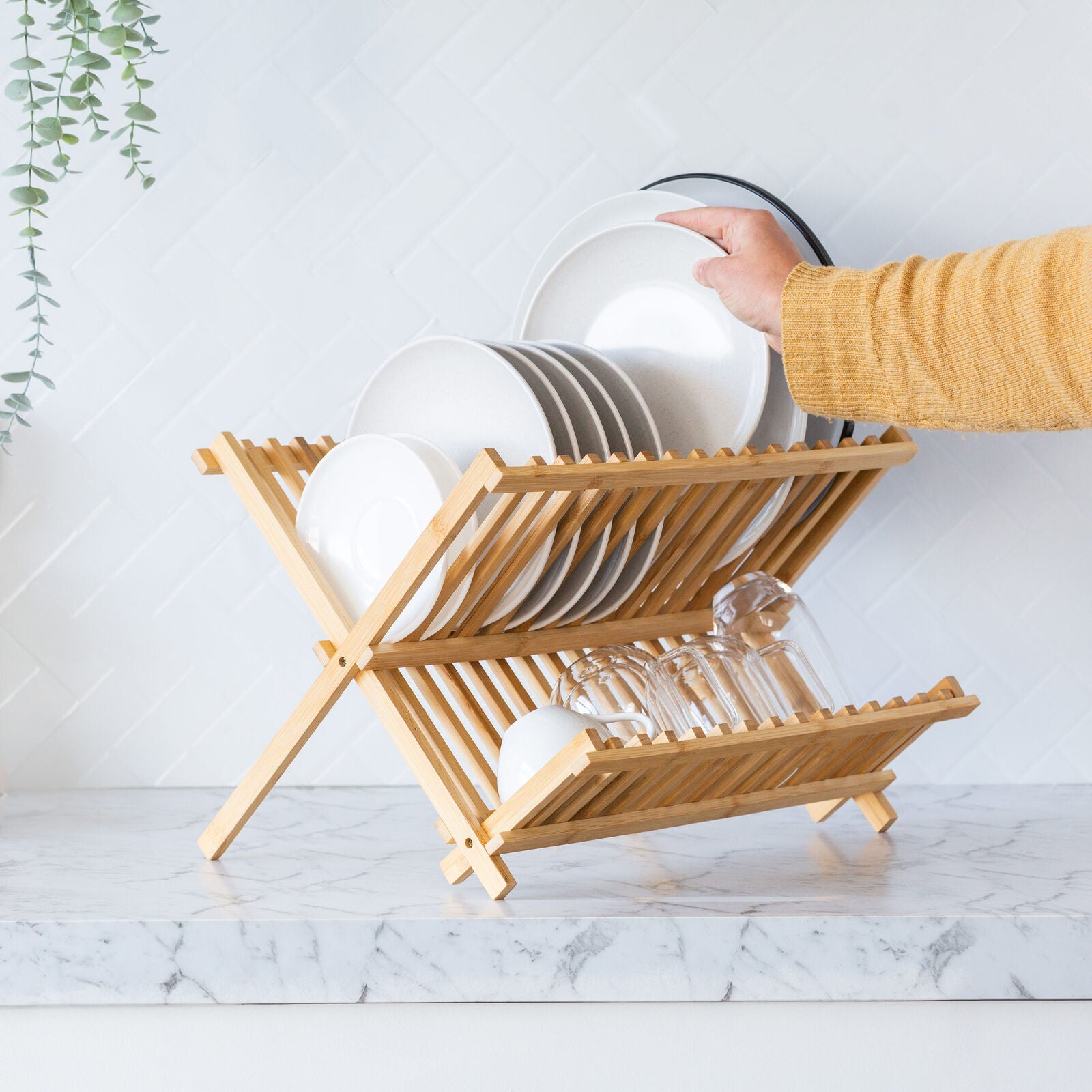 2 Tier Bamboo Dish Rack V196-BDR42