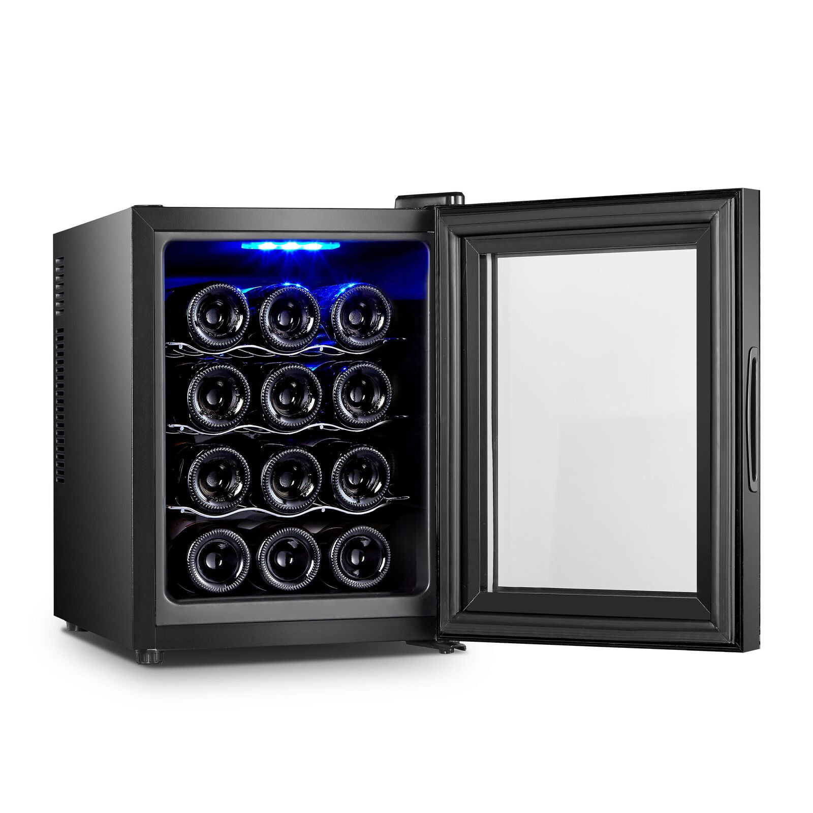 12 Bottle Thermoelectric Wine Fridge, 65W, UV Protected Glass Door, Soft LED Illumination V196-BF12