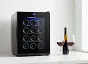 12 Bottle Thermoelectric Wine Fridge, 65W, UV Protected Glass Door, Soft LED Illumination V196-BF12