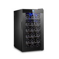 18 Bottle Thermoelectric Wine Fridge, 130W, UV Protected Glass Door, Soft LED Illumination V196-BF18