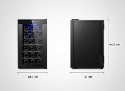 18 Bottle Thermoelectric Wine Fridge, 130W, UV Protected Glass Door, Soft LED Illumination V196-BF18