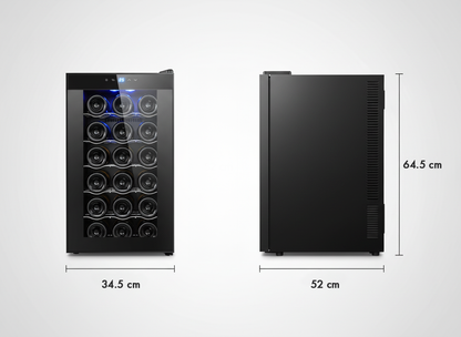 18 Bottle Thermoelectric Wine Fridge, 130W, UV Protected Glass Door, Soft LED Illumination V196-BF18