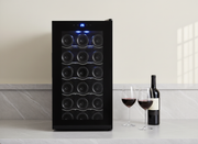 18 Bottle Thermoelectric Wine Fridge, 130W, UV Protected Glass Door, Soft LED Illumination V196-BF18