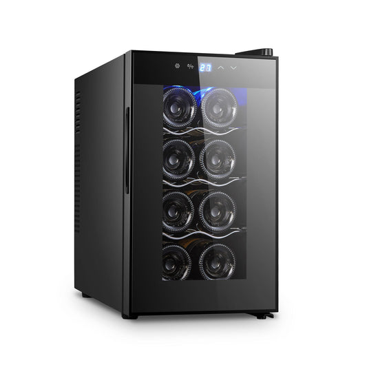 8 Bottle Thermoelectric Wine Fridge, 65W, UV Protected Glass Door, Soft LED Illumination V196-BF8