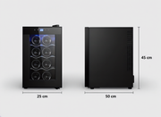 8 Bottle Thermoelectric Wine Fridge, 65W, UV Protected Glass Door, Soft LED Illumination V196-BF8