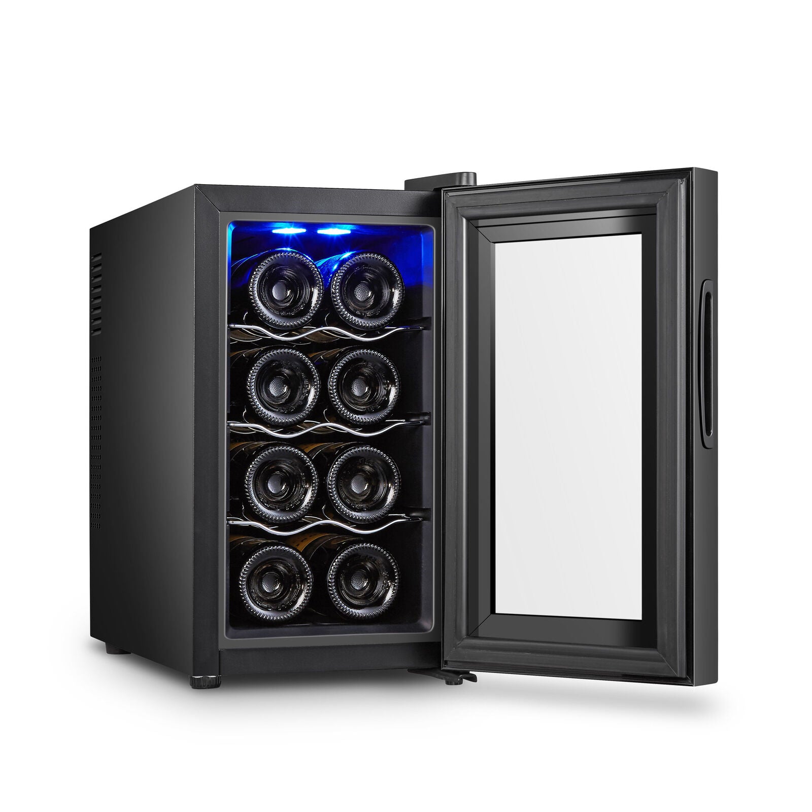 8 Bottle Thermoelectric Wine Fridge, 65W, UV Protected Glass Door, Soft LED Illumination V196-BF8