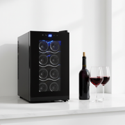 8 Bottle Thermoelectric Wine Fridge, 65W, UV Protected Glass Door, Soft LED Illumination V196-BF8