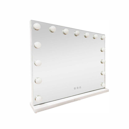 LED Beauty Mirror with 15 Bulbs, Colour Settings, USB A and USB C, White, 58 x 48cm V196-BM580