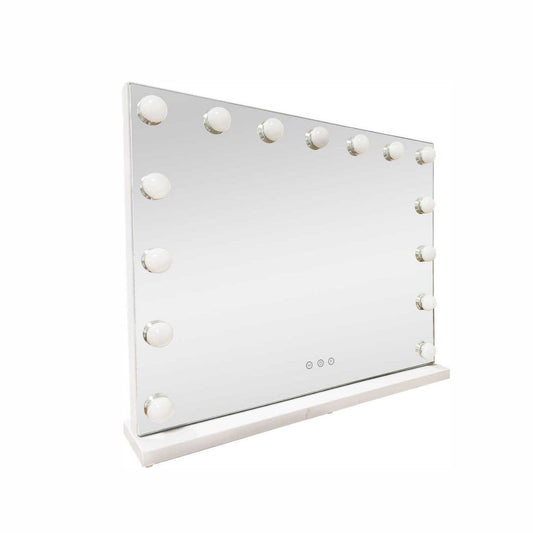 LED Beauty Mirror with 15 Bulbs, Colour Settings, USB A and USB C, White, 58 x 48cm V196-BM580