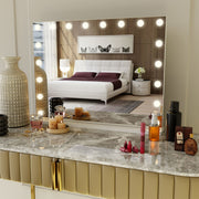 LED Beauty Mirror with 18 Bulbs, Colour Settings, USB A and USB C, White, 80 x 62cm V196-BM800