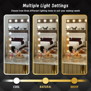 LED Beauty Mirror with 18 Bulbs, Colour Settings, USB A and USB C, White, 80 x 62cm V196-BM800