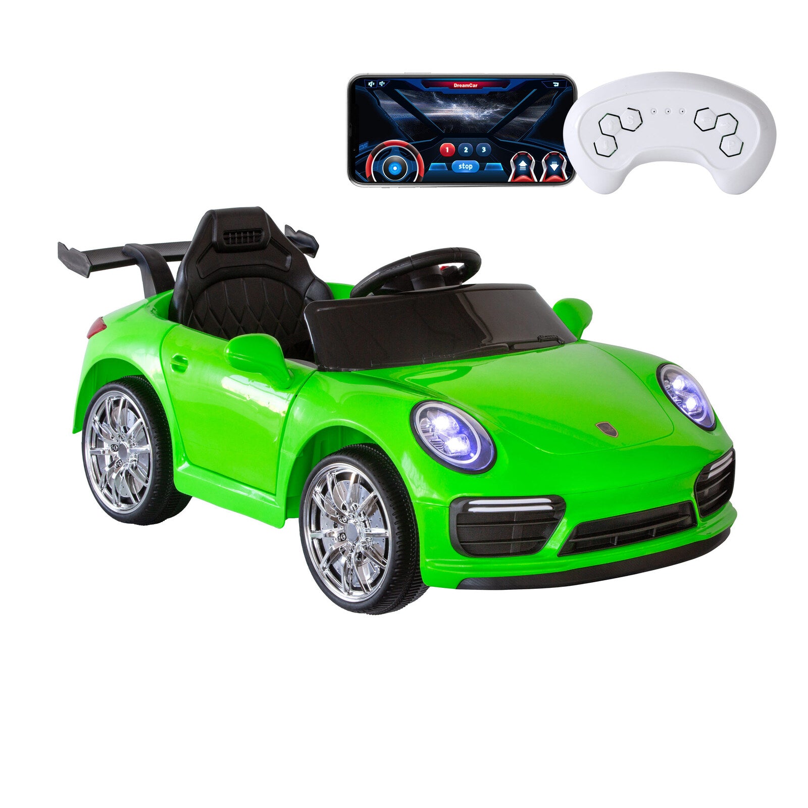 Porsche-inspired Design Ride-on (Green) Electric Car with Parental Remote Control V196-BMT911W