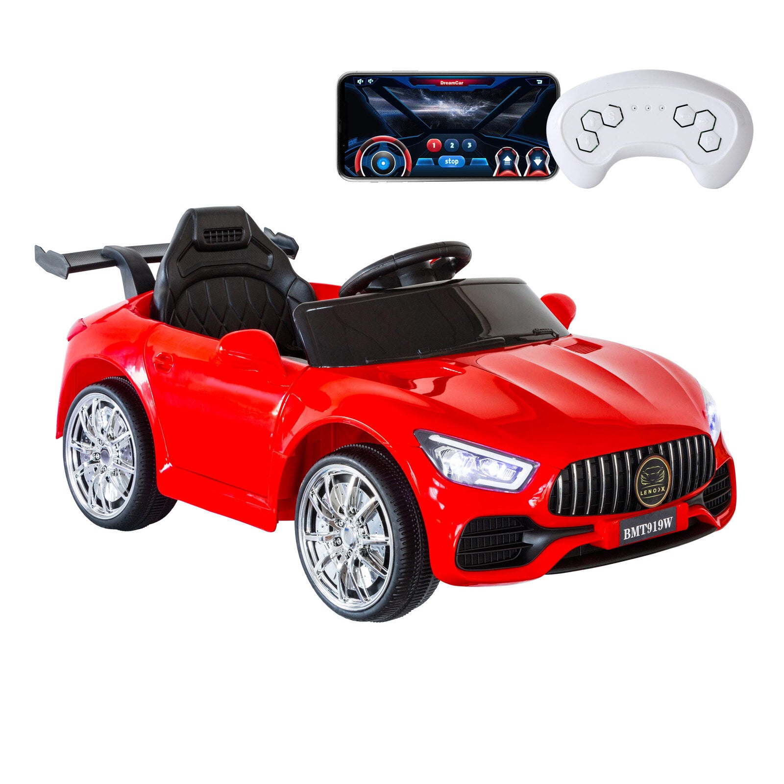Mercedes-inspired Design Ride-on (Red) Electric Car with Parental Remote Control V196-BMT919W