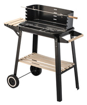 Charcoal Grill BBQ with Manual Rotisserie Stick on Trolley Stand V196-BQ260