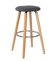 2 Cotton/Steel Modern Padded Barstools (Grey/Wood) V196-BS1246G