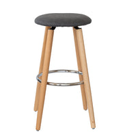 2 Cotton/Steel Modern Padded Barstools (Grey/Wood) V196-BS1246G